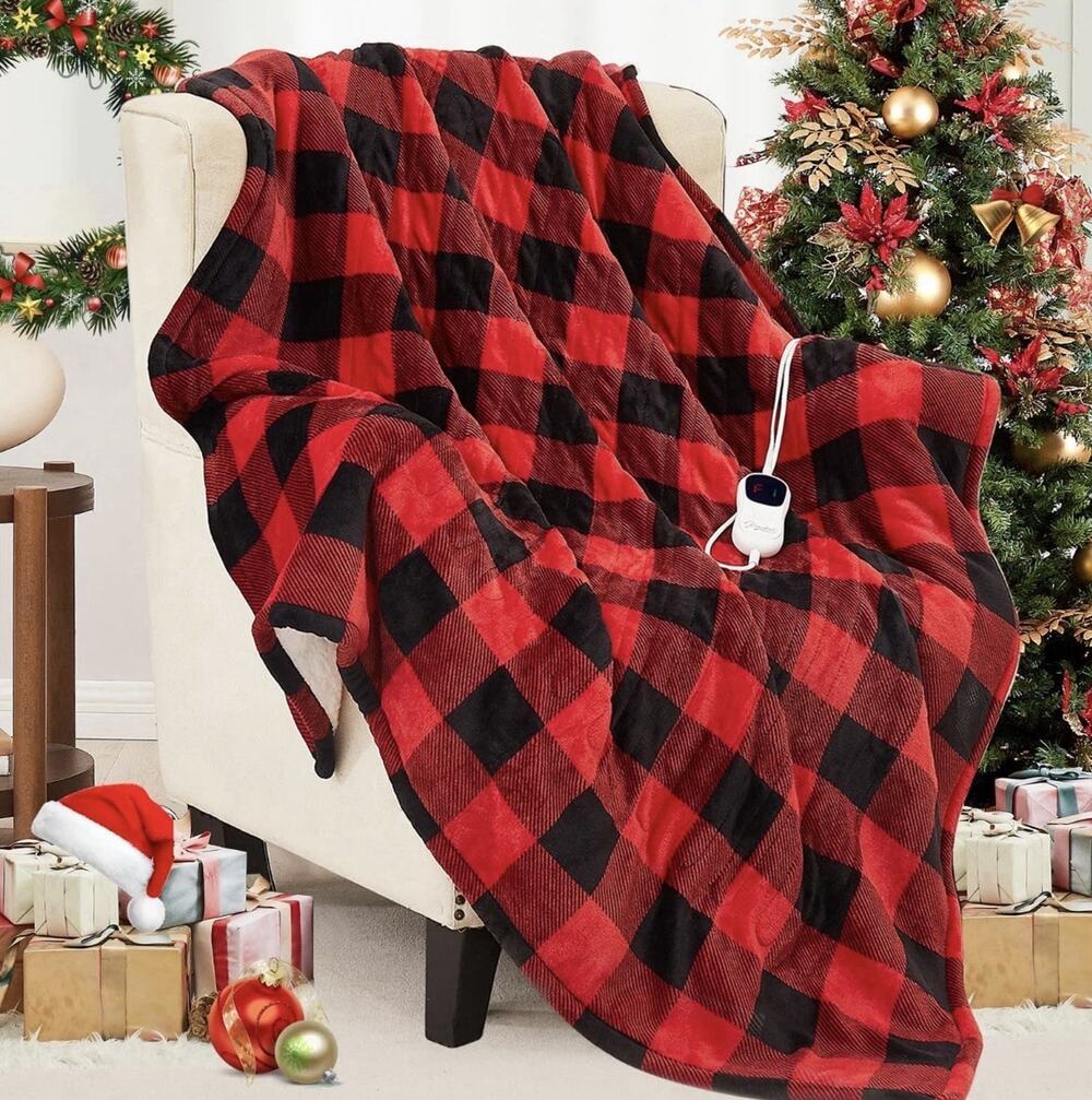 Homemate Electric Blanket Heated Throw - 50“x60“ Ultra Soft Cozy Flannel Rex